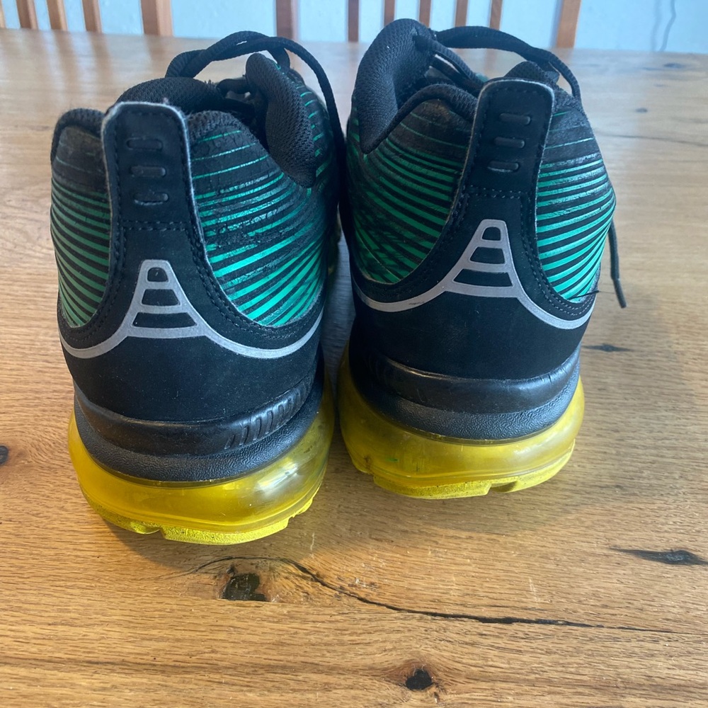 Nike Air Max 2006 Leather 13 Black Storm Green-Speed Yellow-Metal Men’s Shoes - Picture 3 of 9